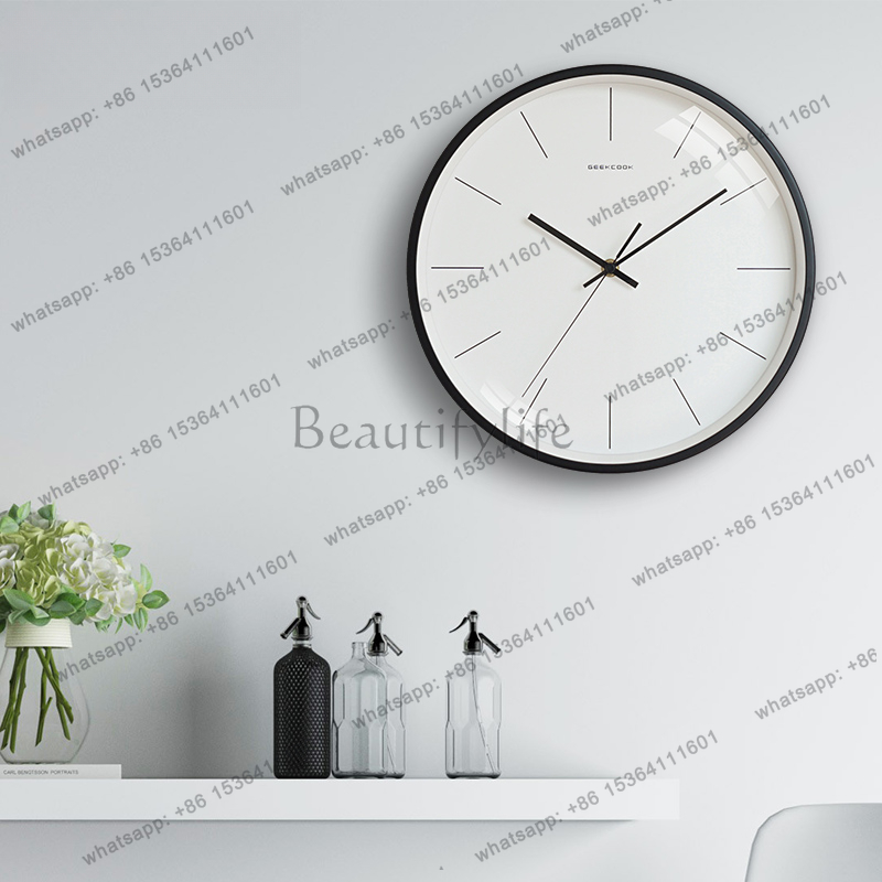Interior Design Organic Modern - นาฬิกาแขวนผนังแฟชั่นหรูหรา ดีไซน์สวยงาม ห้องนั่งเล่นทันสมัย นาฬิกาแขวนเรียบง่าย สไตล์มินิมอล ของตกแต่งภายในบ้าน