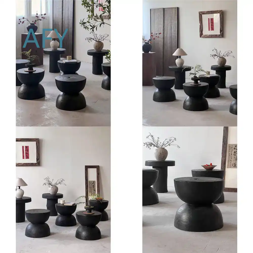 Interior Design Zen - เก้าอี้ไม้เผาสำหรับตกแต่งบ้าน ห้องนั่งเล่น ห้องนอน ทางเข้าบ้าน สไตล์เซน มินิมอล