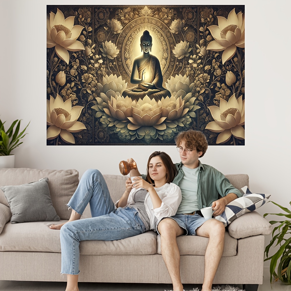 ภาพพิมพ์ลายดอกบัวพระพุทธรูป สำ - Interior Design Zen บทวิจารณ์และราคา