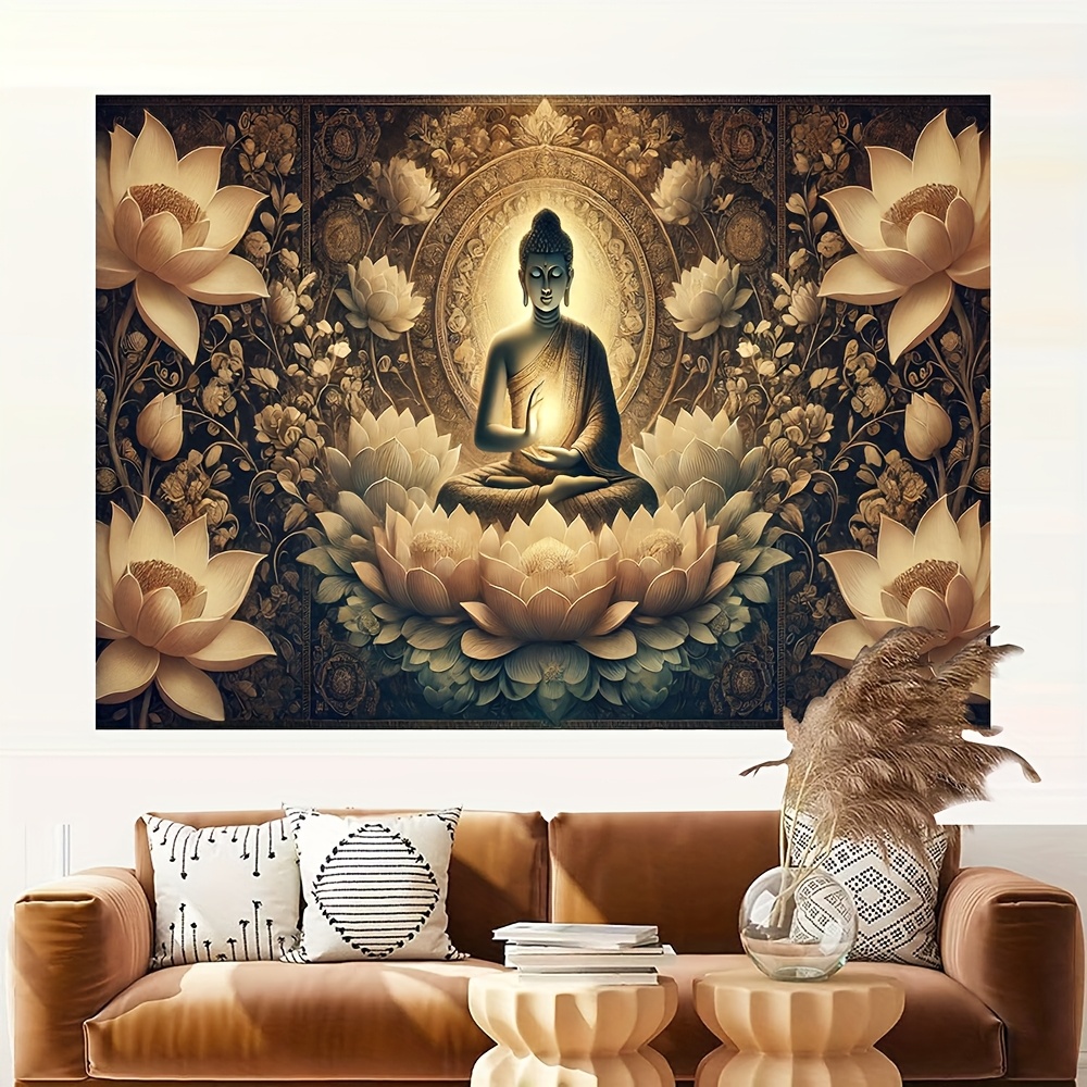 ภาพพิมพ์ลายดอกบัวพระพุทธรูป สำ - Interior Design Zen บทวิจารณ์และราคา
