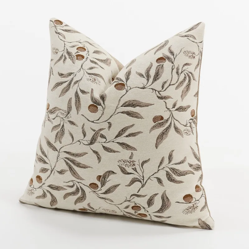 ปลอกหมอนอิงลายดอกไม้ผ้าชีนีลสี - Textured Throw Natural บทวิจารณ์และราคา